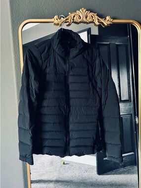 lululemon athletica Black Quilted Jacket with Size Dot